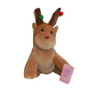 New Enesco Precious Moments Tender Tails Reindeer Plush Bean Bag 7" Lgth Stuffed